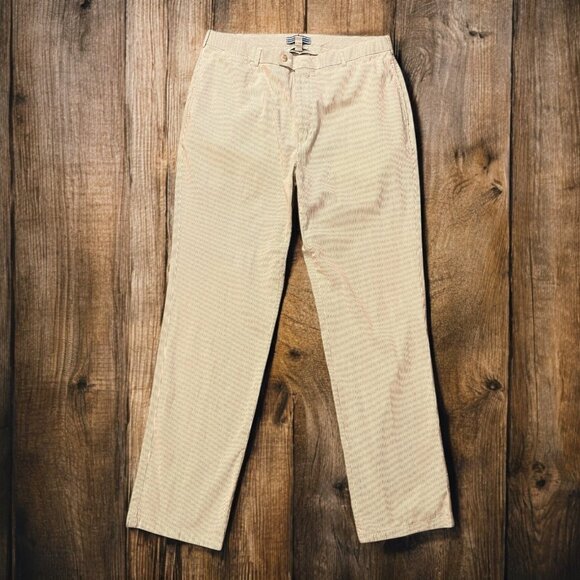 Peter Millar Men's Size 36 Natual Seersucker Chino Pants Golf Preppy Lightweight - Picture 1 of 7